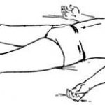 Hands lie along the body, palms down, legs straight, slightly apart